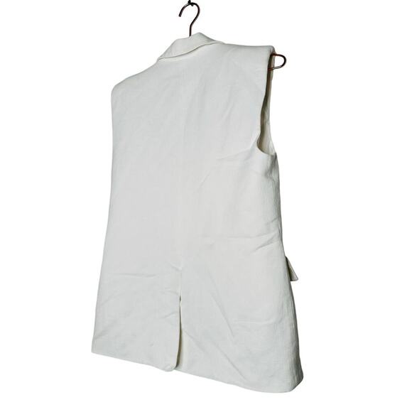 ENDLESS ROSE White Linen Blend Front Button Oversized Vest Blazer Size XS - Picture 10 of 12